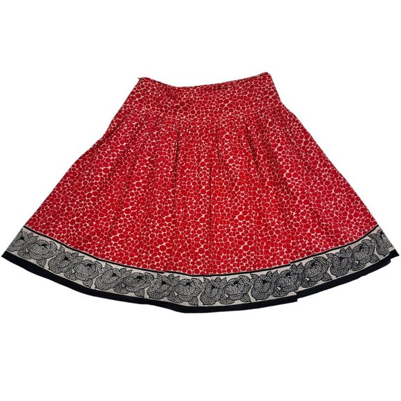 Tres Chic Retro/50's/Pinup Geo Print Red Full Circle Skirt Women's Size Medium - Picture 3 of 6